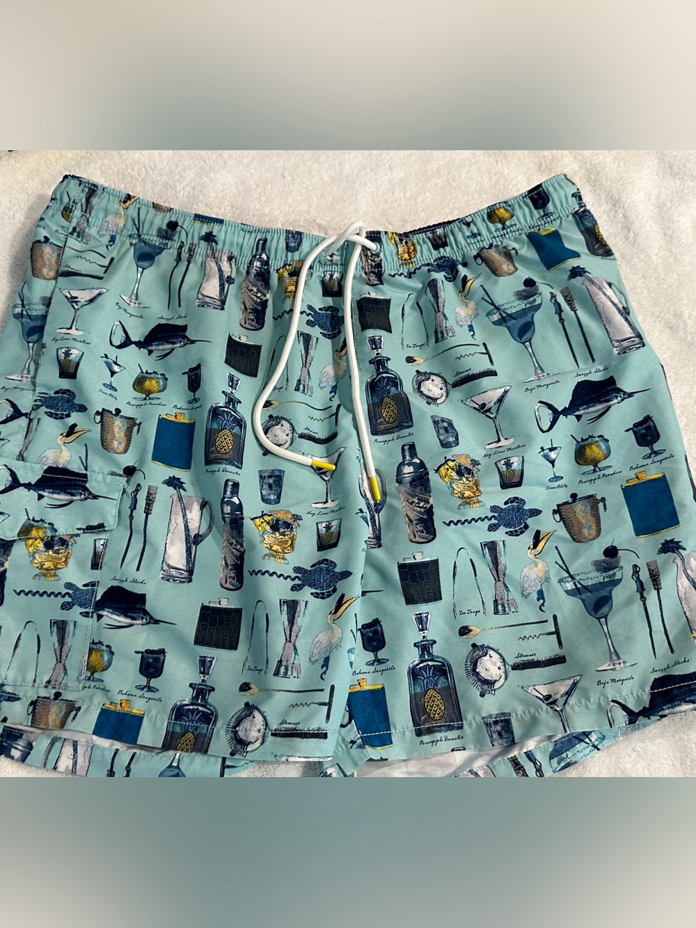 Tommy Bahama Aqua Cocktail Print Swim Trunks XL
